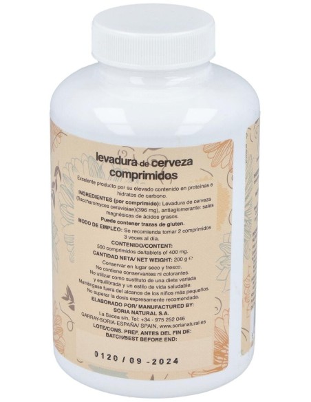 Levadura De Cerveza 500Comp. de Soria Natural