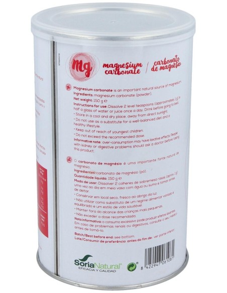 Carbonato Magnesio 150Gr de Soria Natural