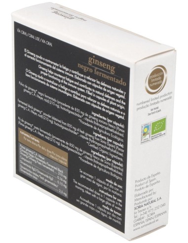 Ginseng Negro Fermentado 24Cap. de Soria Natural