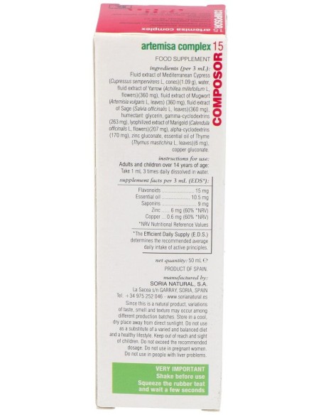Composor 15 Artemisa Complex Xxi 50Ml. de Soria Natural