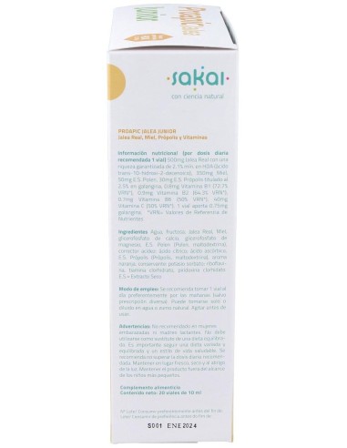 Proapic Jalea Real Infantil-Junior 20Amp. de Sakai