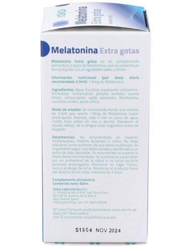 Melatonina Extra Gotas 60Ml. de Sakai
