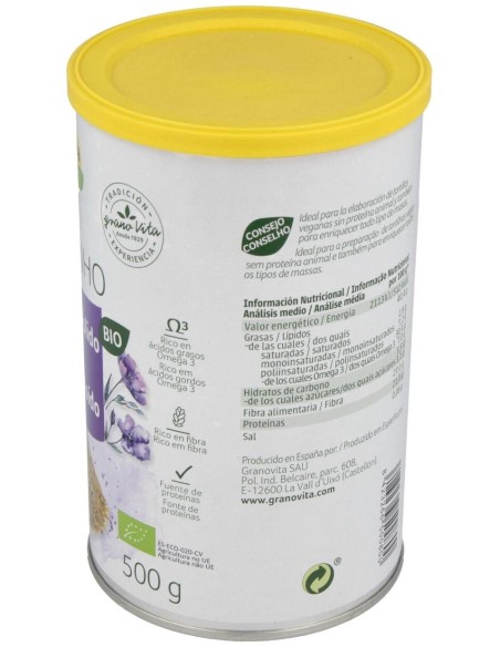 Semillas De Lino Germinado Molido 500Gr. de Granovita
