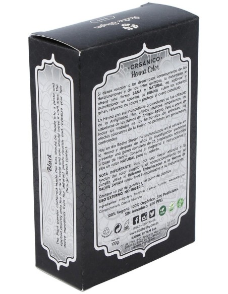 Henna Polvo Negro 100Gr. de Radhe Shyam