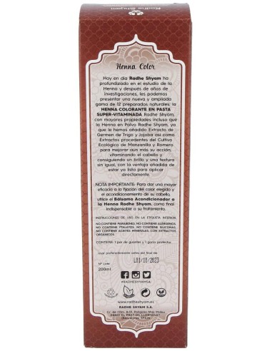 Henna Pasta Castaño Oscuro 200Gr. de Radhe Shyam