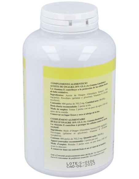 Onagrapol (Aceite De Onagra) 500Mg. 400Perlas de Plantapol