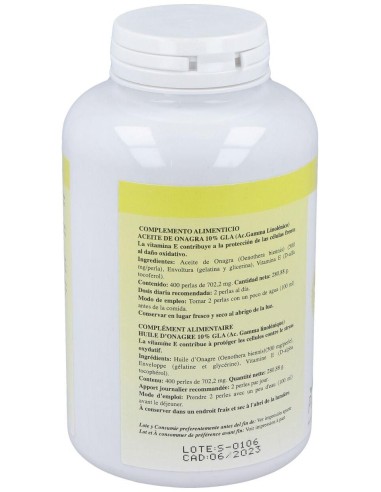 Onagrapol (Aceite De Onagra) 500Mg. 400Perlas de Plantapol