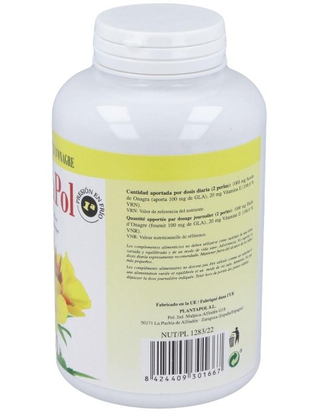Onagrapol (Aceite De Onagra) 500Mg. 400Perlas de Plantapol