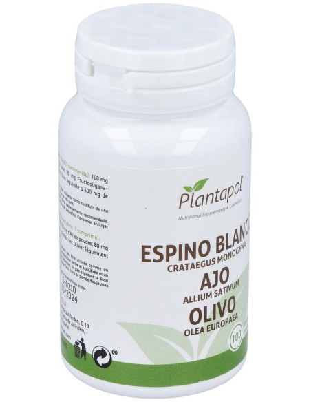 Espino Blanco, Ajo, Olivo (100 Comprimidos 550 Mg)                                  de Plantapol