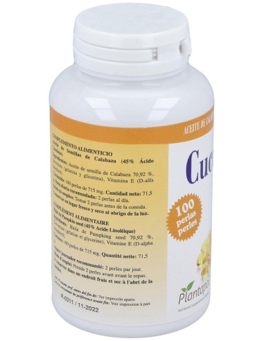 Cucurpol (Aceite de Calabaza) 100 Perlas de 705 Mg de Plantapol