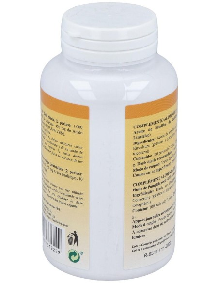Cucurpol (Aceite de Calabaza) 100 Perlas de 705 Mg de Plantapol