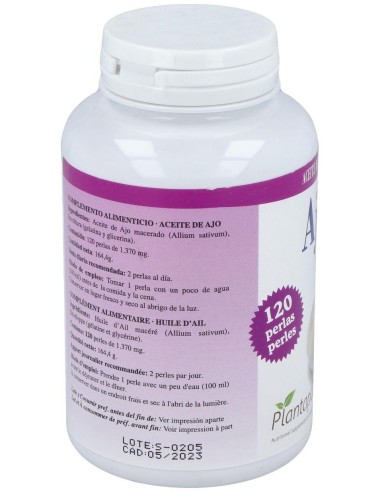 Ajo 1000 (Aceite de Ajo) 120 Perlas 1.400 Mg de Plantapol