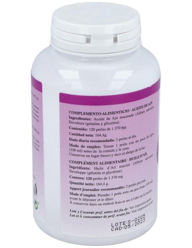 Ajo 1000 (Aceite de Ajo) 120 Perlas 1.400 Mg de Plantapol