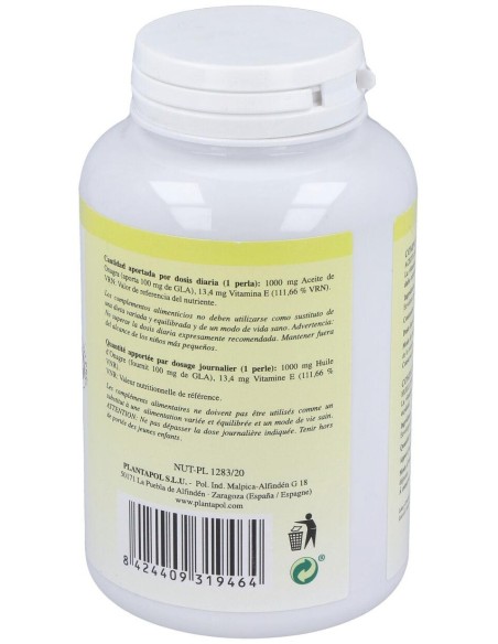 Onagrapol 1000 (Aceite de Onagra) 120 Perlas 1.460 Mg de Plantapol