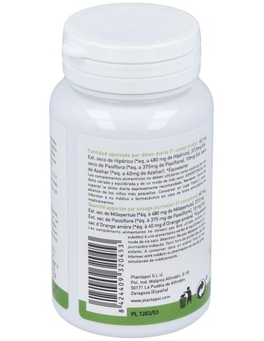 Hipérico, Pasiflora, Azahar (100 Comprimidos 500 Mg) de Plantapol
