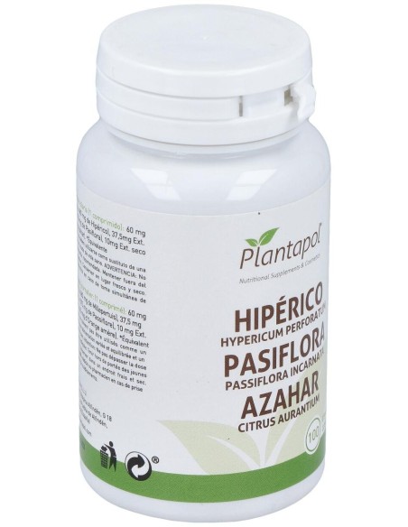 Hipérico, Pasiflora, Azahar (100 Comprimidos 500 Mg) de Plantapol