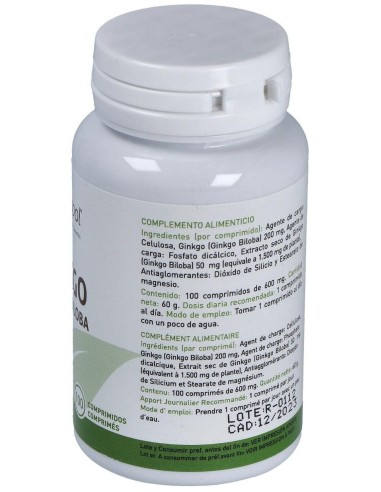 Ginkgo Biloba 600Mg. 100Comp. de Plantapol