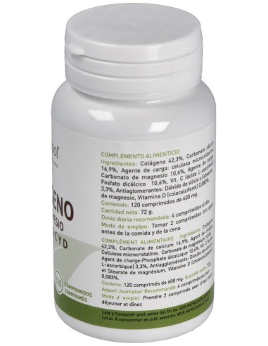 Colageno, Magnesio, Vitamina C y D (120 Comprimidos 600 Mg)                                                     de Plantapol