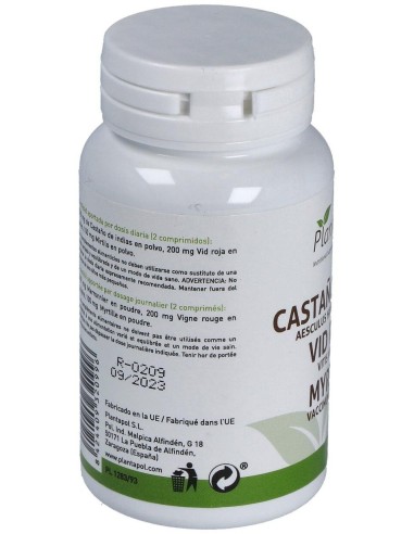 Castaño de Indias, Vid Roja y Myrtilo (90 Comprimidos 600 Mg)                                                     de Plantapol