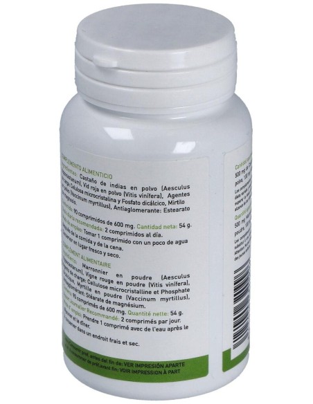 Castaño de Indias, Vid Roja y Myrtilo (90 Comprimidos 600 Mg)                                                     de Plantapol