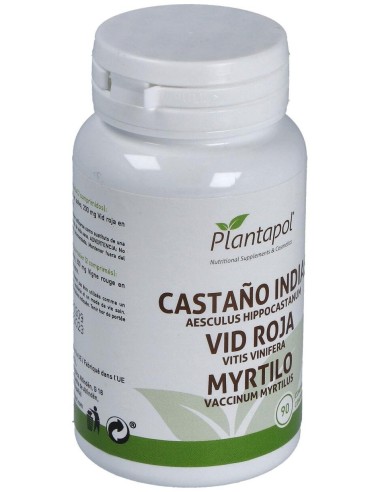 Castaño de Indias, Vid Roja y Myrtilo (90 Comprimidos 600 Mg)                                                     de Plantapol