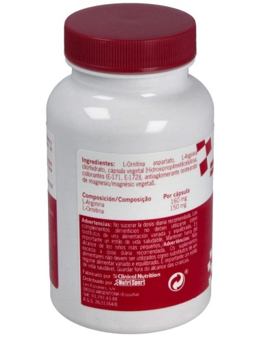 L-Arginina L-Ornitina 500Mg. 100Cap. de Nutrisport