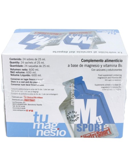 Magnesio Liquido Calambres Caja 24Sbrs. de Nutrisport