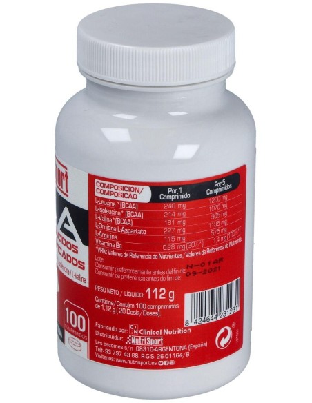 Aminoacidos Ramificados 1Gr Bcaa 100Comp de Nutrisport