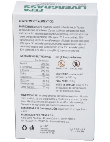Fepa Livergrass 60 Capsulas Fepadiet