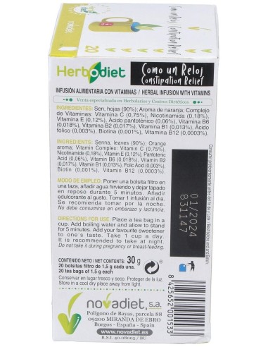 Herbodiet Inf. Como Un Reloj 20Filtros de Novadiet