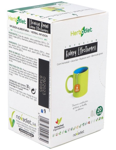 Herbodiet Eficacia Renal Envase de 20 bolsitas filtro de 1,5 g. de Novadiet