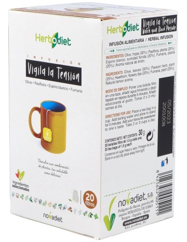 Herbodiet Inf. Vigila Tu Tension 20Filtros de Novadiet