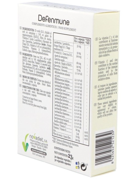 Defenmune Envase de 30 cápsulas vegetales. de Novadiet