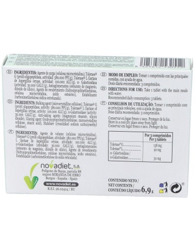 Intoleran Envase de 30 comprimidos recubiertos. de Novadiet