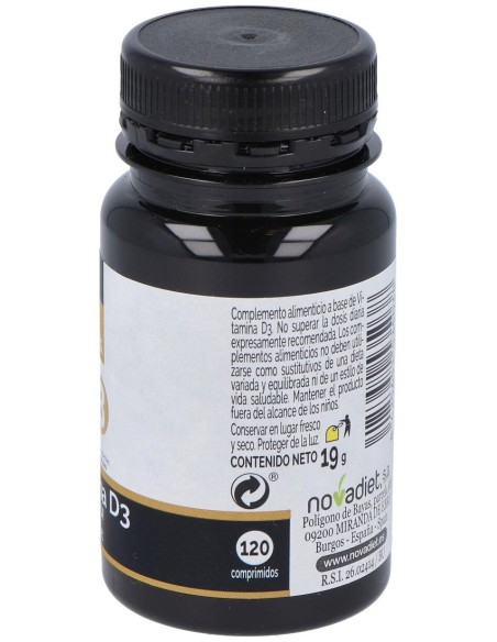 Vitamina D3 1000 Ui Envase de 120 comprimidos. de Novadiet