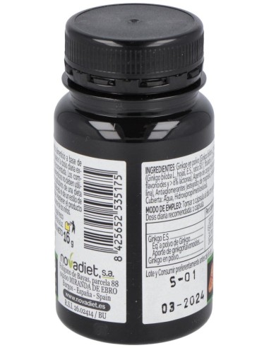 Ginkgo Envase de 30 cápsulas vegetales. de Novadiet