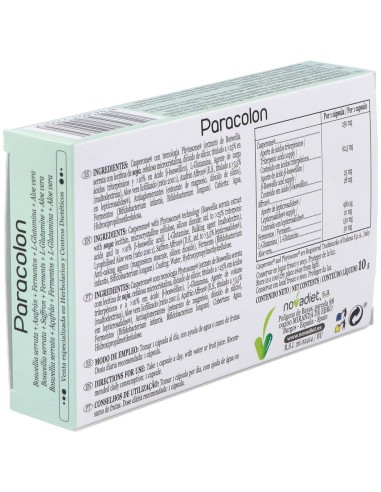 Paracolon Envase de 15 cápsulas vegetales. de Novadiet