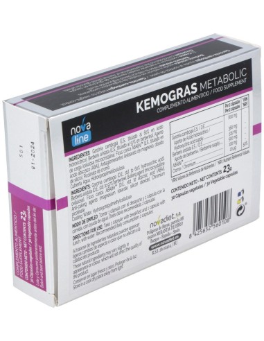 Kemogras Metabolic Envase de 30 cápsulas vegetales. de Novadiet