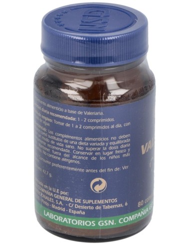 Valeriana 80 Comprimidos de GSN