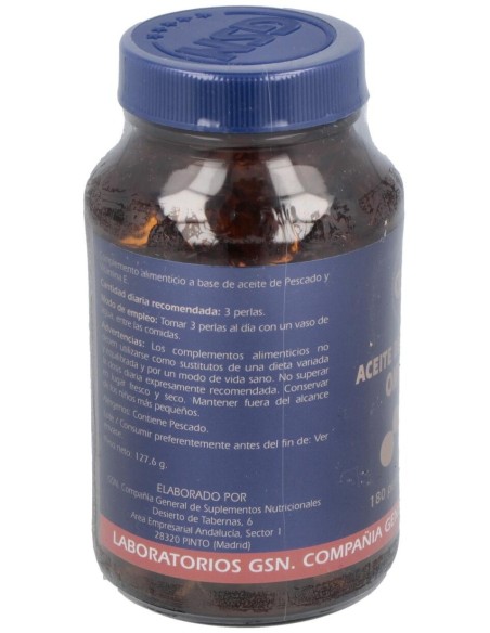 Salmon+Omega 3+Vit.E 180Perlas 500 Mg. de Gsn
