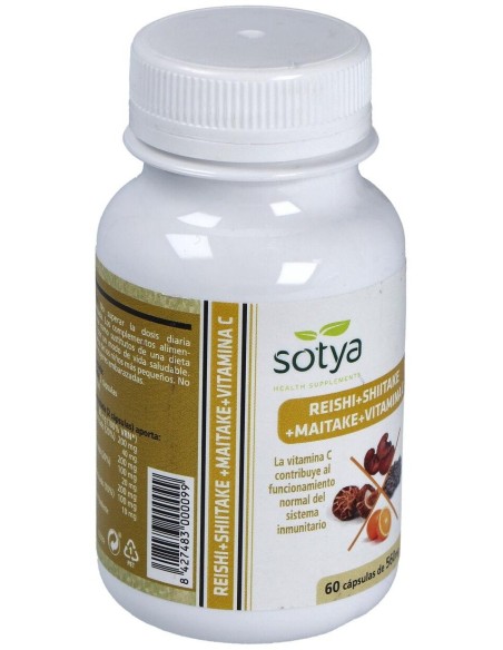 Reishi+Shiitake+Maitake+Vitamina C  560Mg Cáps. 60U de Sotya