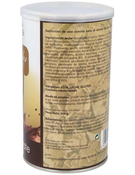 Batidos Saciantes 700G Polvo Sabor Chocolate de Sotya