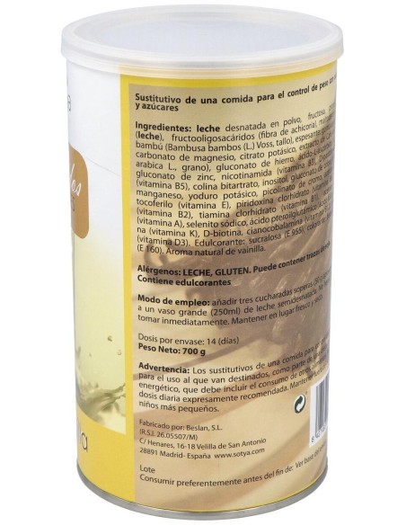 Batidos Saciantes 700G Polvo Sabor Vainilla de Sotya