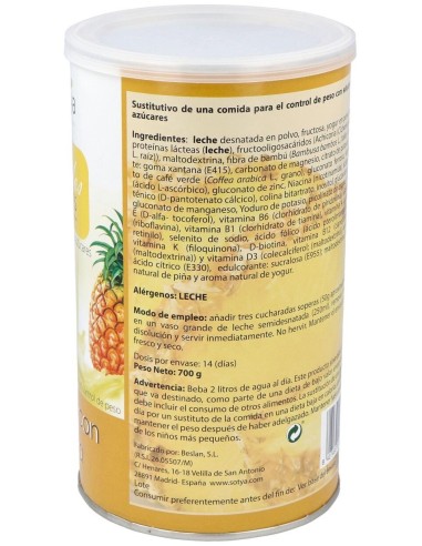 Batido Saciante Yogur Y Piña 700Gr. de Sotya