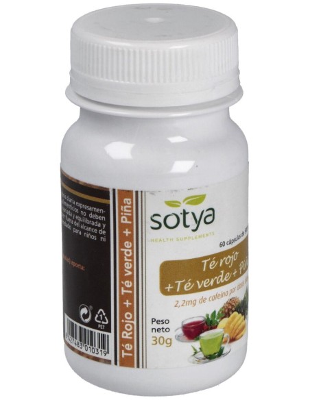Te Verde + Te Rojo + Piña 60Cap. de Sotya