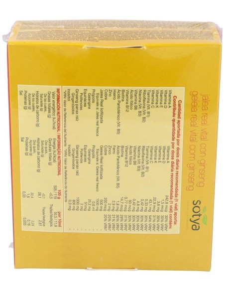 Jalea Real Vital Con Ginseng 10Ml Viales Vidrio 20U  de Sotya