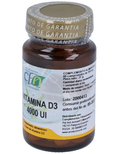 Vitamina D3 4000Ui 60Comp. de Cfn