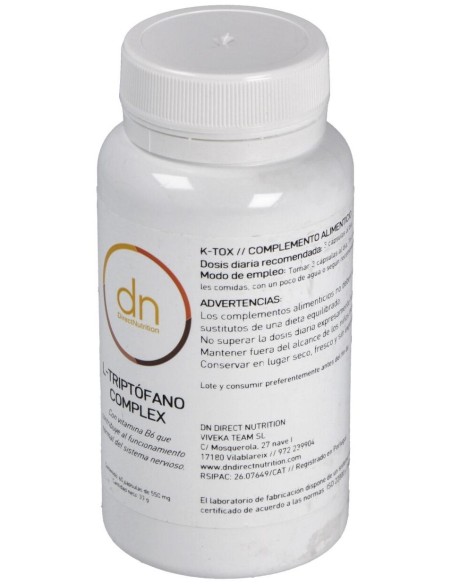 L-Triptofano Complex 60Vcap. de Direct Nutrition
