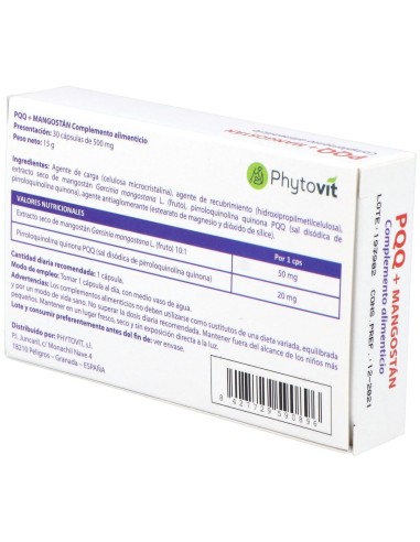 Pqq + Mangostan 30Cap. de Phytovit