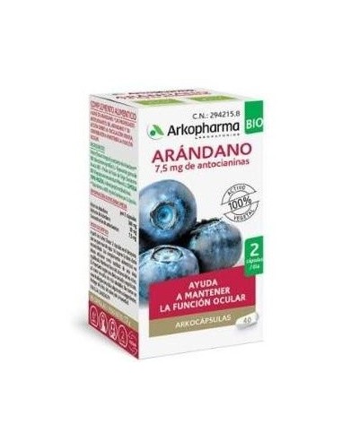 Arandanos 40Arkocapsulas. Bio de Arkopharma